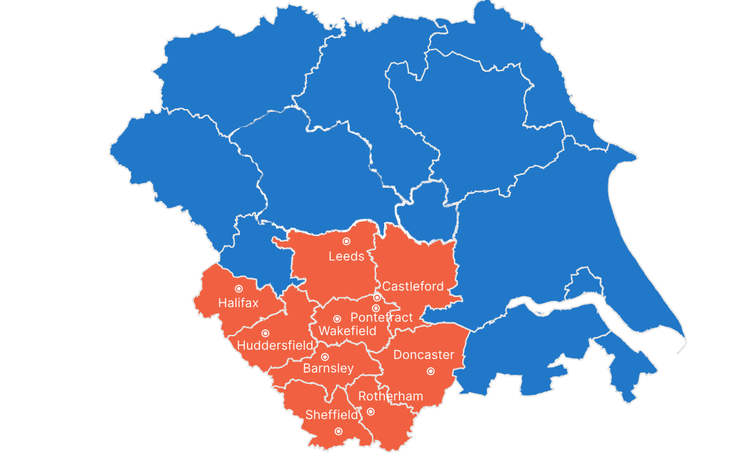 Uk map with highlighted areas